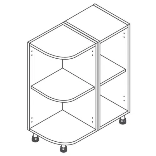 Clicbox H720 W300 Curved Kitchen Base Unit White