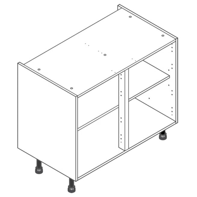 H720 W1000 White Clicbox Kitchen Cabinet Base Unit