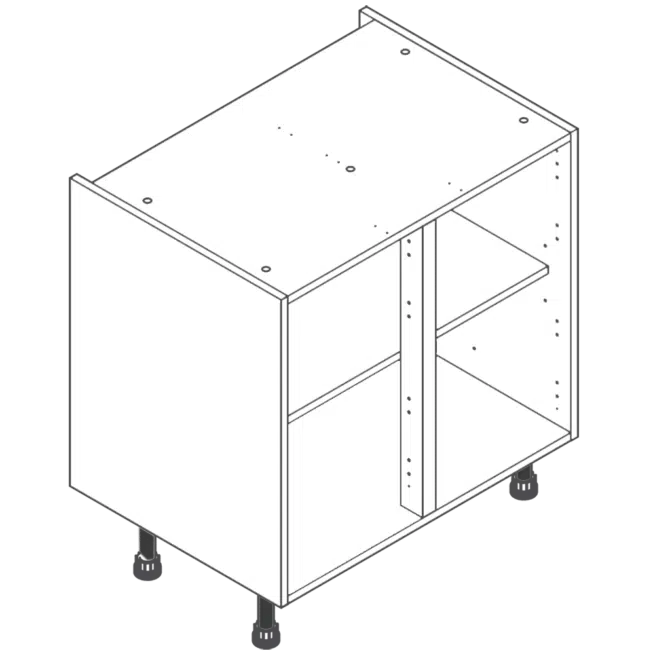 H720 W800 White Clicbox Kitchen Cabinet Base Unit