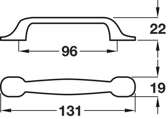 Hafele D Pull Handle Dimensions