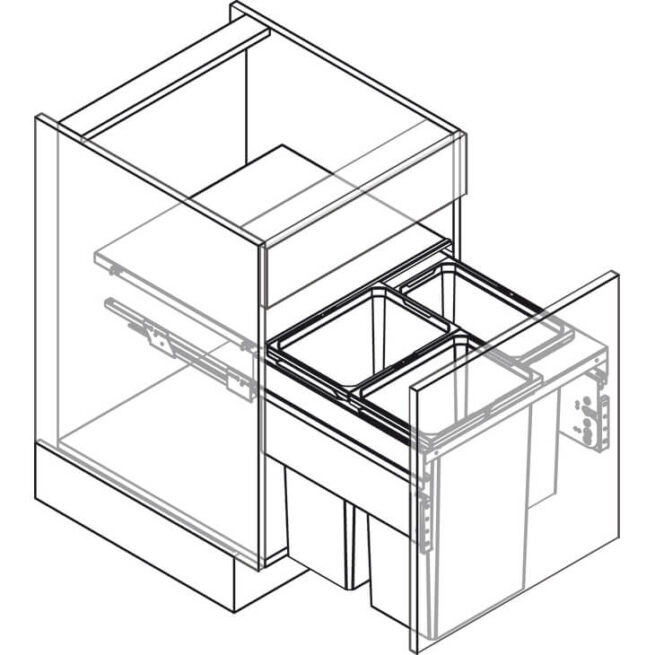 Vauth Sagel 600mm Pull Out Waste Bin Dimensions