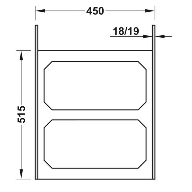 Vauth Sagel 450mm Pull Out Waste Bin Dimensions